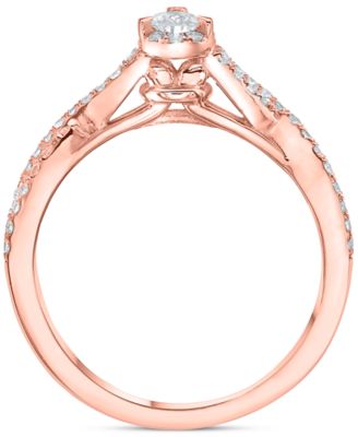 Diamond Pear Twist Engagement Ring (1/2 ct. t.w.) in 14k White, Yellow or Rose Gold