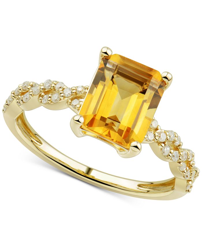 Macy s Citrine 2 1 6 ct. t.w. Diamond 1 6 ct. t.w. Ring in