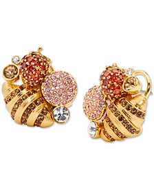 Gold-Tone Crystal Sweet Treat Cluster Stud Earrings