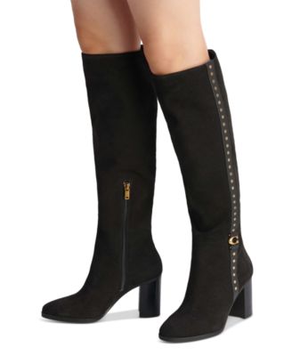 COACH Women's Ollie Studded Block-Heel Boots Macy's