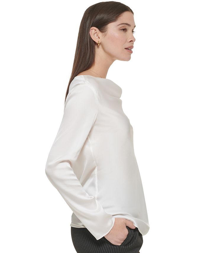 Cowl Neck Long Sleeve Blouse