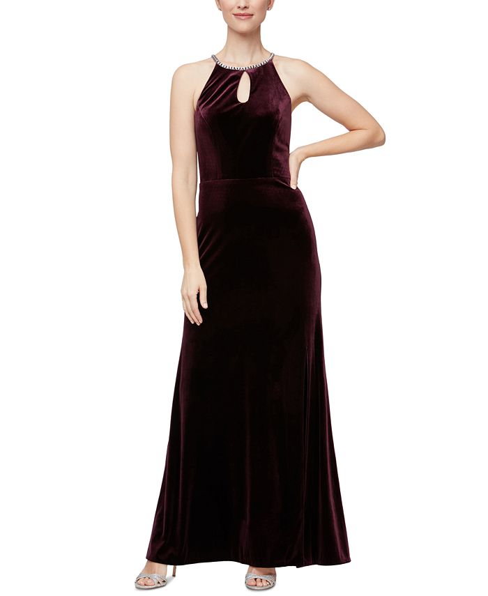 Macys womens velvet dresses hot sale