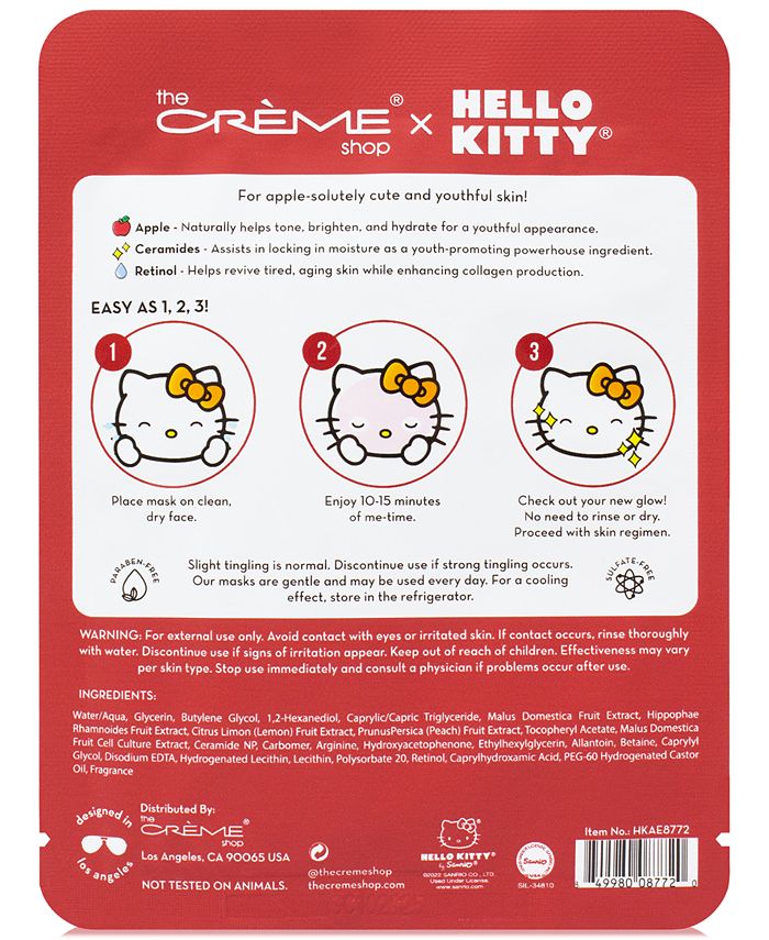 The Crème Shop X Hello Kitty Apple Y Ever After Printed Essence Sheet Mask Macys 2535