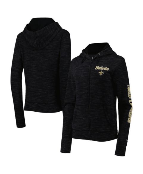 Женское худи New Era Black New Orleans Saints Reverse Space-Dye Full-Zip
