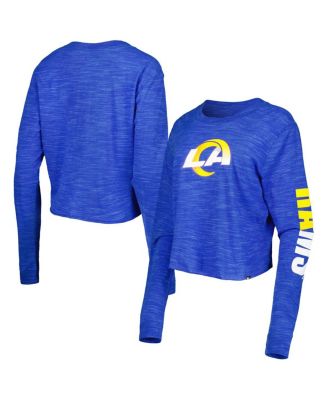 Women's Royal Los Angeles Rams Crop Long Sleeve T-shirt