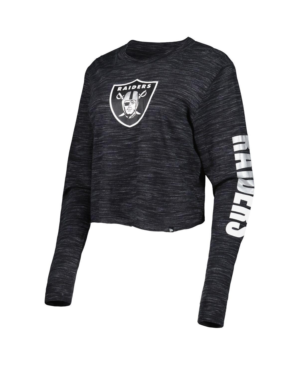 NEW ERA WOMEN'S NEW ERA BLACK LAS VEGAS RAIDERS CROP LONG SLEEVE T-SHIRT 