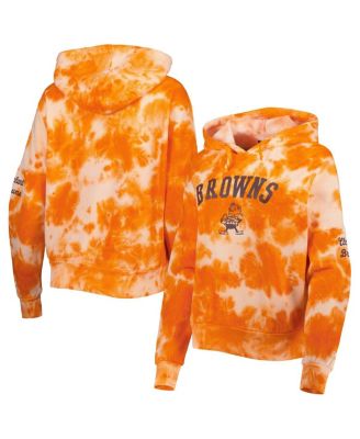 Women's Orange Cleveland Browns Cloud Dye Fleece Pullover Hoodie