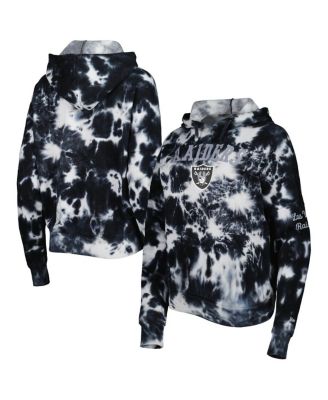 Women's Black Las Vegas Raiders Cloud Dye Fleece Pullover Hoodie