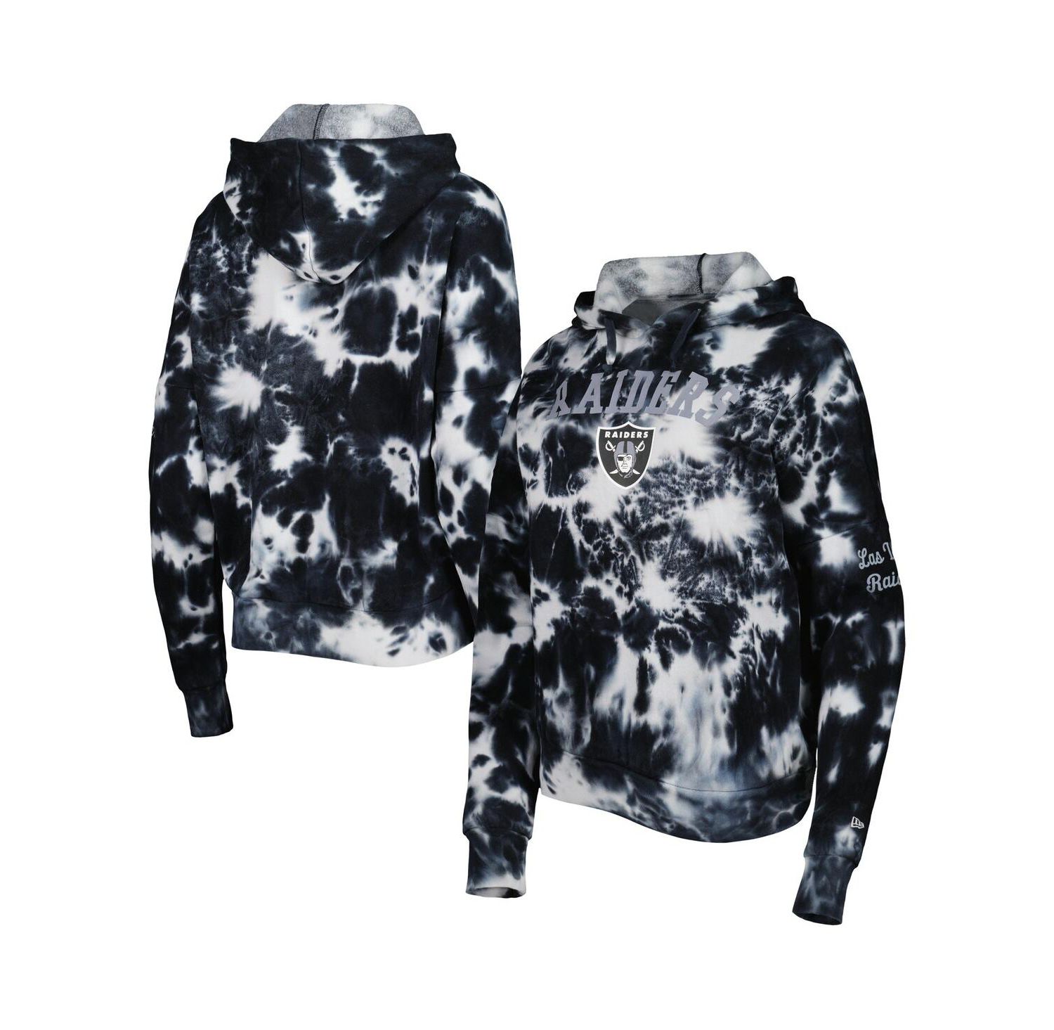 Women's Black Las Vegas Raiders Cloud Dye Fleece Pullover Hoodie