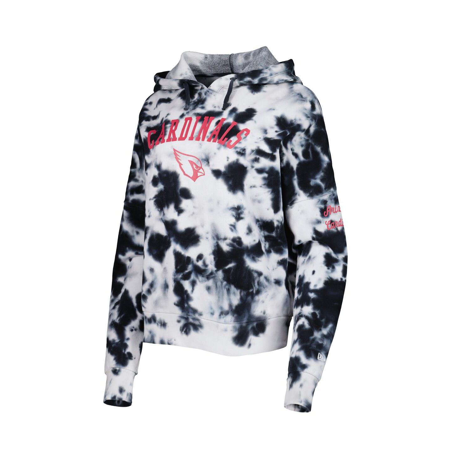 Женское худи New Era Black Arizona Cardinals Cloud Dye Fleece Pullover — фото 3