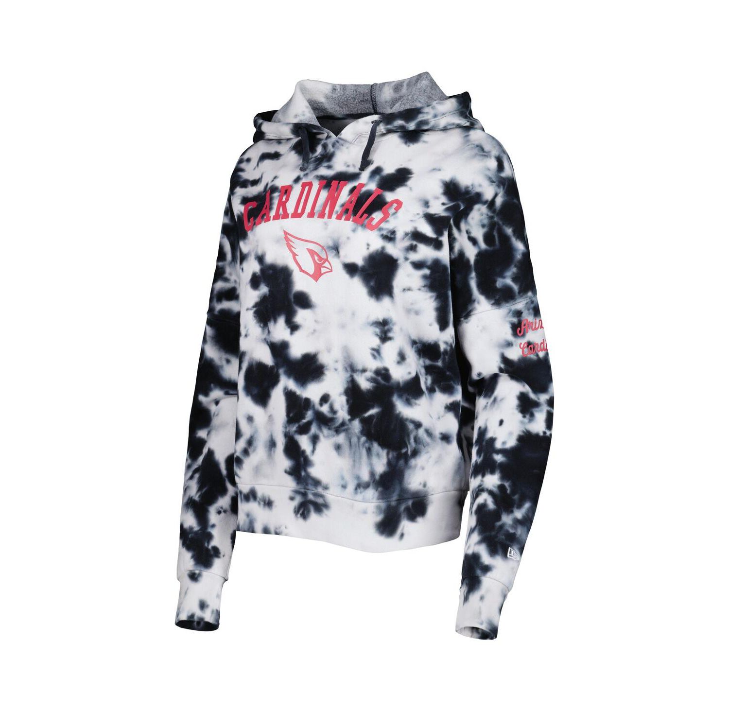 Women's Black Arizona Cardinals Cloud Dye Fleece Pullover Hoodie