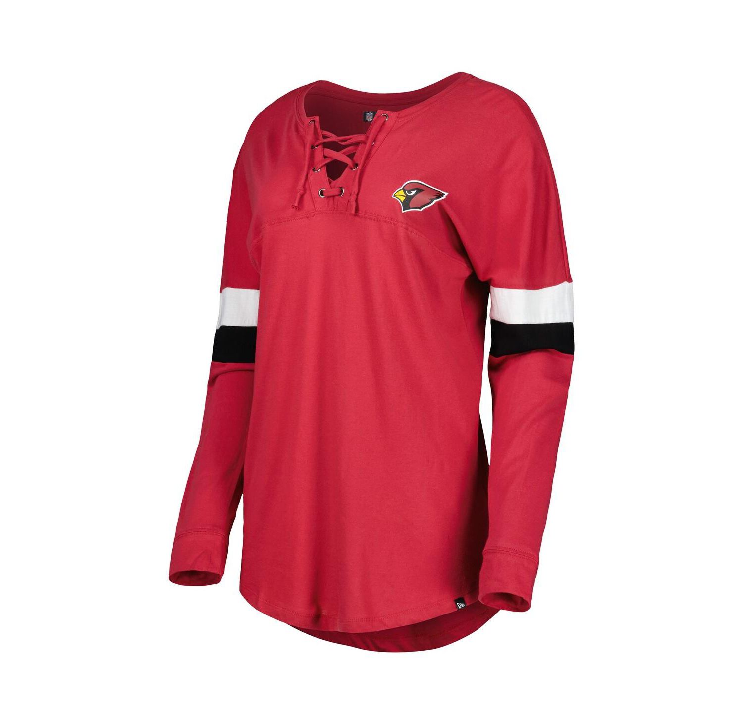 Women's Cardinal Arizona Cardinals Athletic Varsity Lace-Up Long Sleeve T-shirt
