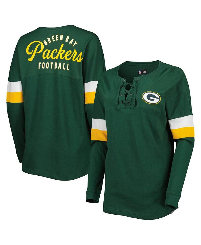 New Era Women's Green Green Bay Packers Athletic Varsity Lace-Up Long ...