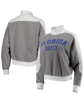 Women's Gray Florida Gators Make it a Mock Sporty Pullover Sweatshirt