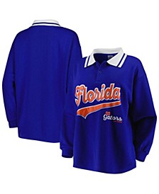 Women's Royal Florida Gators Happy Hour Long Sleeve Polo Shirt