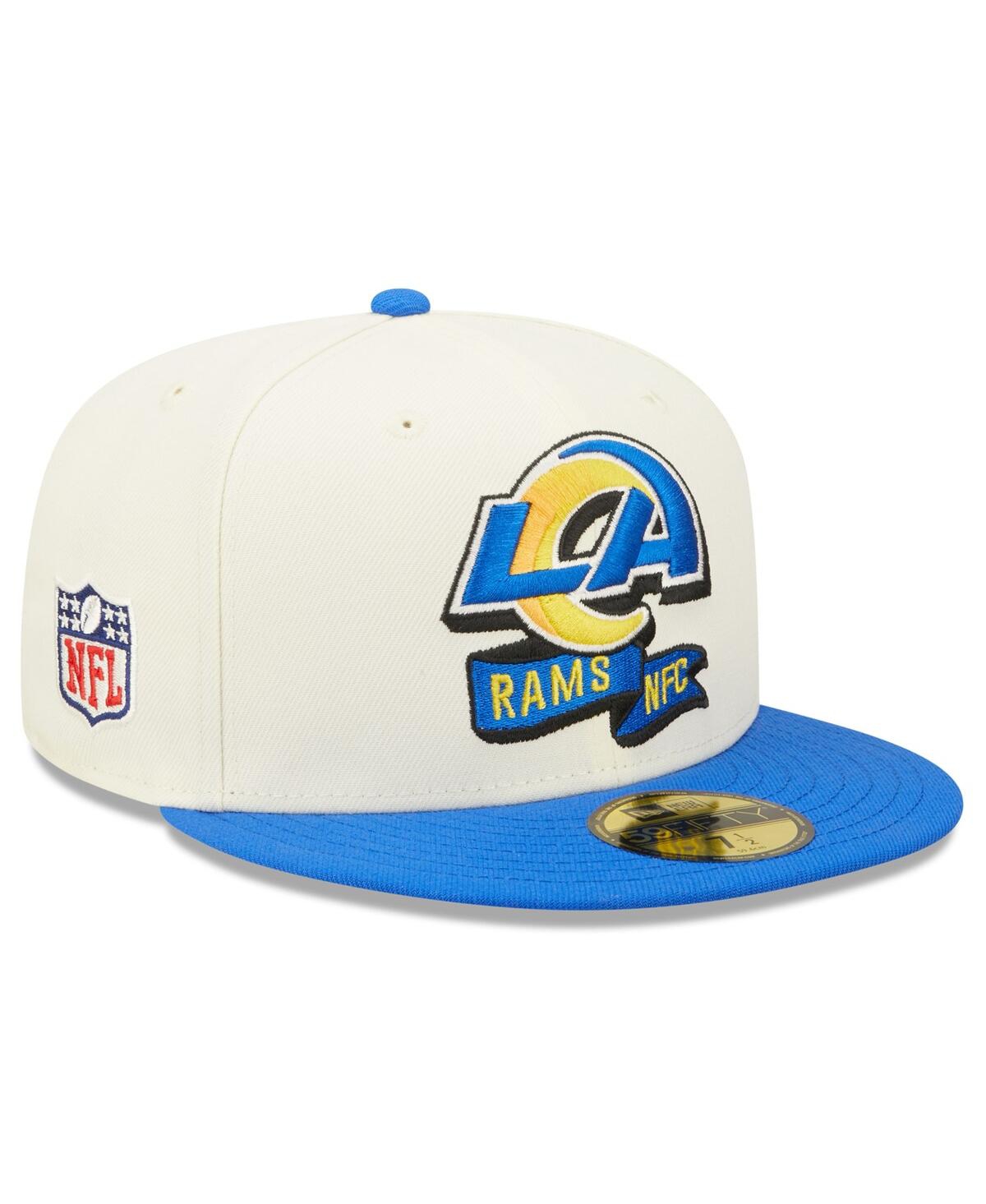 NEW ERA MEN'S NEW ERA CREAM, ROYAL LOS ANGELES RAMS 2022 SIDELINE 59FIFTY FITTED HAT 