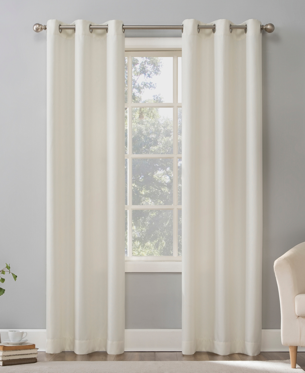 Lichtenberg Valerie Heathered Texture Semi-Sheer Grommet Curtain Panel