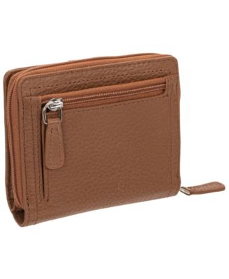 Women's Pebbled Collection RFID Secure Mini Clutch Wallet