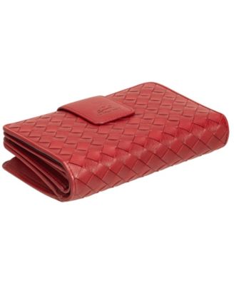 Women's Basket Weave Collection RFID Secure Mini Clutch Wallet
