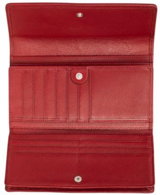 Women's Basket Weave Collection RFID Secure Quadruple Fold Wallet