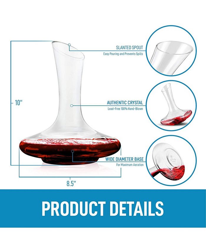 Zulay Kitchen Crystal Red Wine Decanter 100 Hand Blown LeadFree