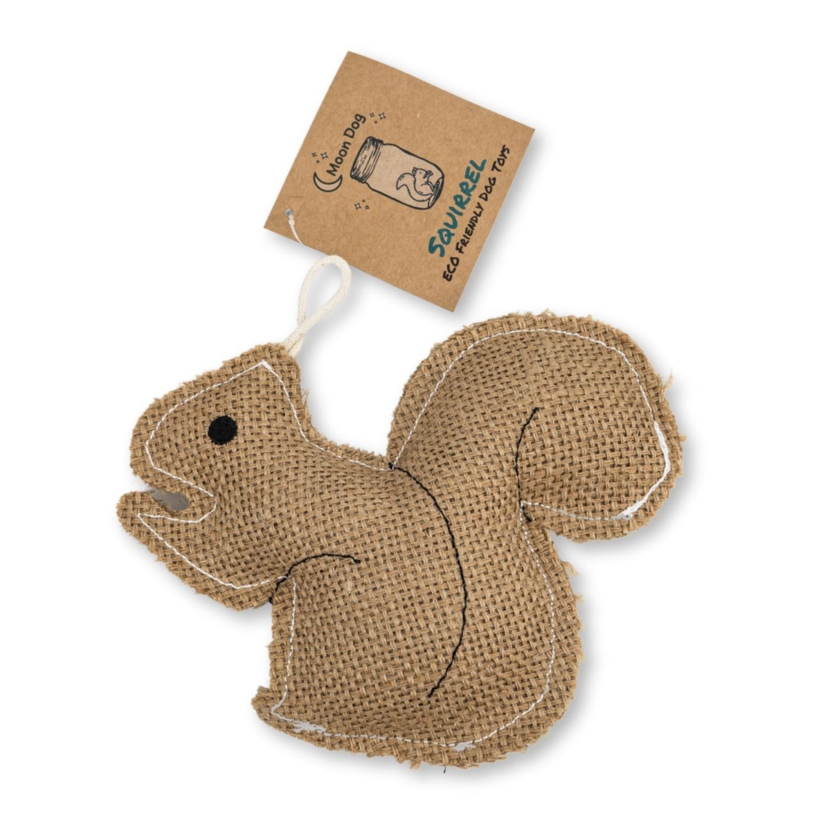 Eco-friendly Rustic Jute Squirrel: Sustainable Eco Dog Chew Toy - Light Beig