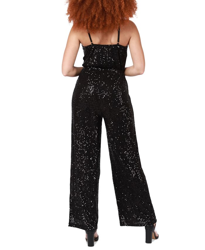 Black Tape Women's Adjustable Sequin-Embellished Jumpsuit - Macy's