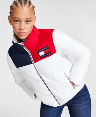 Tommy Jeans Women's Colorblocked Puffer Jacket - Macy's