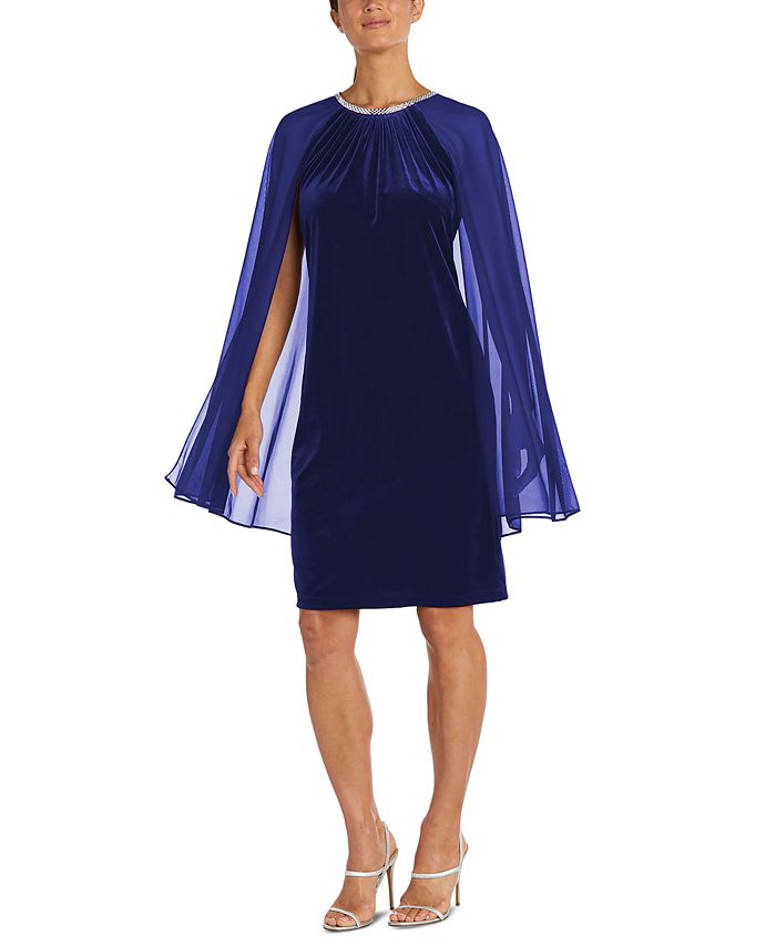 Macy's blue velvet dress hot sale