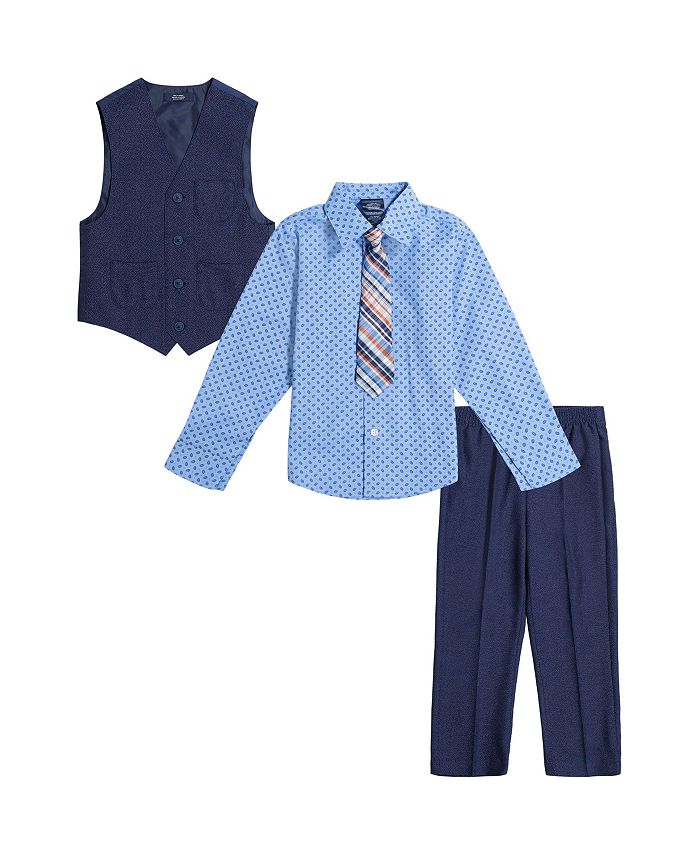 Nautica Little Boys Long Sleeve Twist Texture Vest Set, 4 Piece Macy's