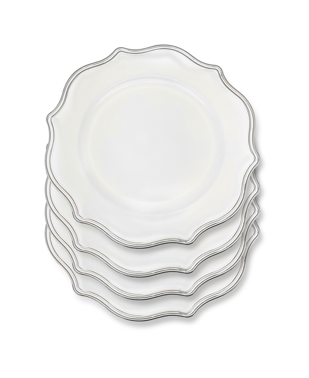 American Atelier Lacey Charger Plates 13" Set, 4 Pieces In White