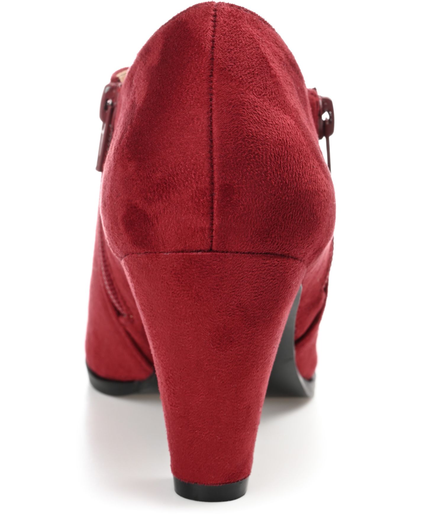 Женские ботинки Journee Collection Sanzi Inside Zip Block Heel Booties, цвет: Винный — фото 3