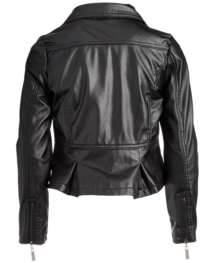 Jou Jou Big Girls Faux-Leather Full-Zip Moto Jacket - Macy's