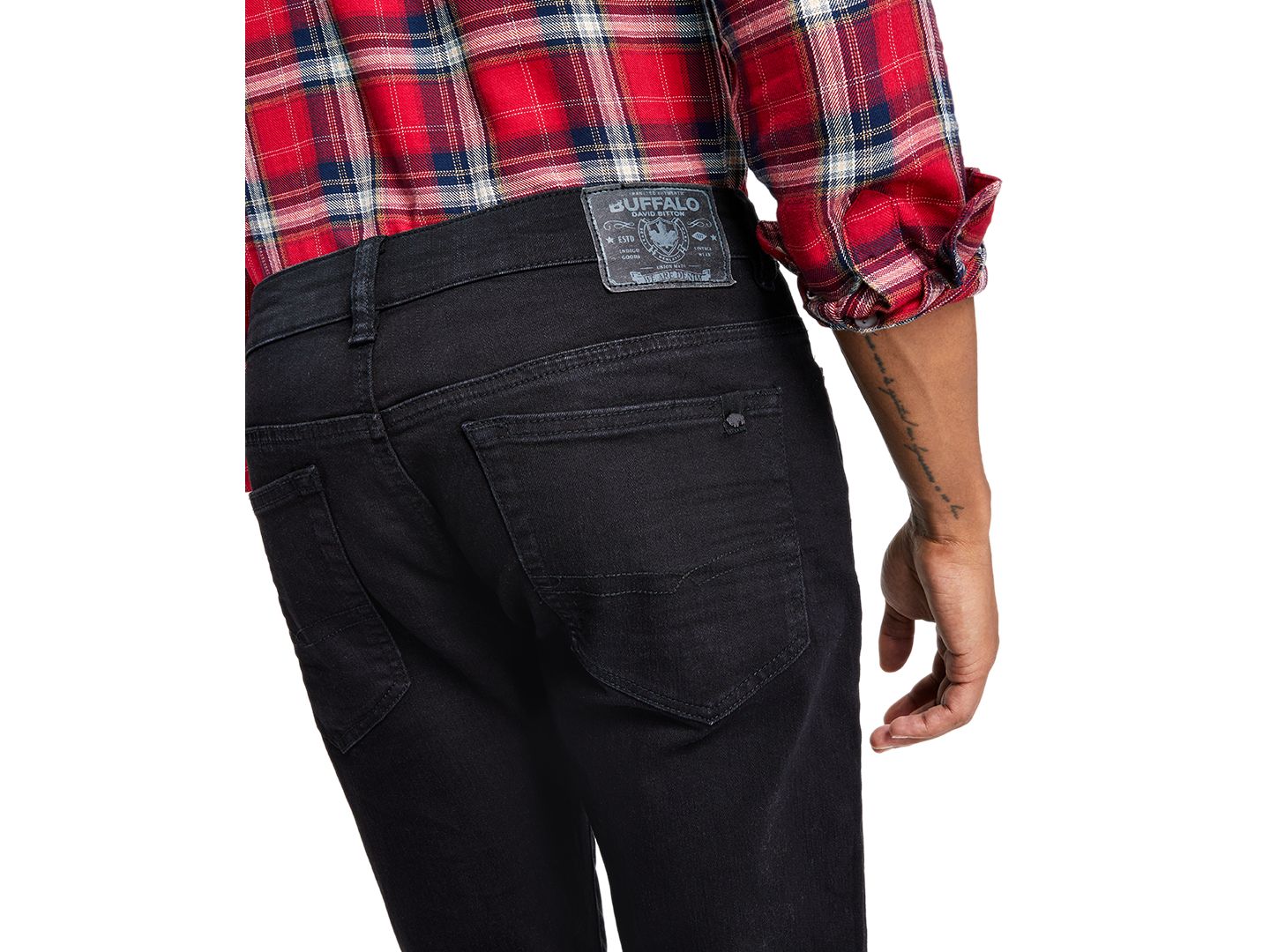 Мужские джинсы Buffalo David Bitton Slim Ash Tapered Stretch, цвет: Чёрный — фото 5