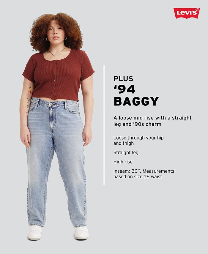 Levi's Trendy Plus Size Women's '94 Baggy Jeans & Reviews - Jeans - Plus Sizes - Macy's
