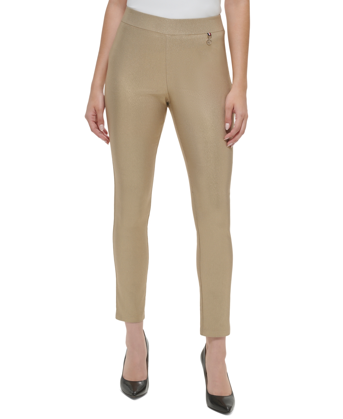Tommy Hilfiger Women's Gold-tone Pull-on Mid-rise Pants