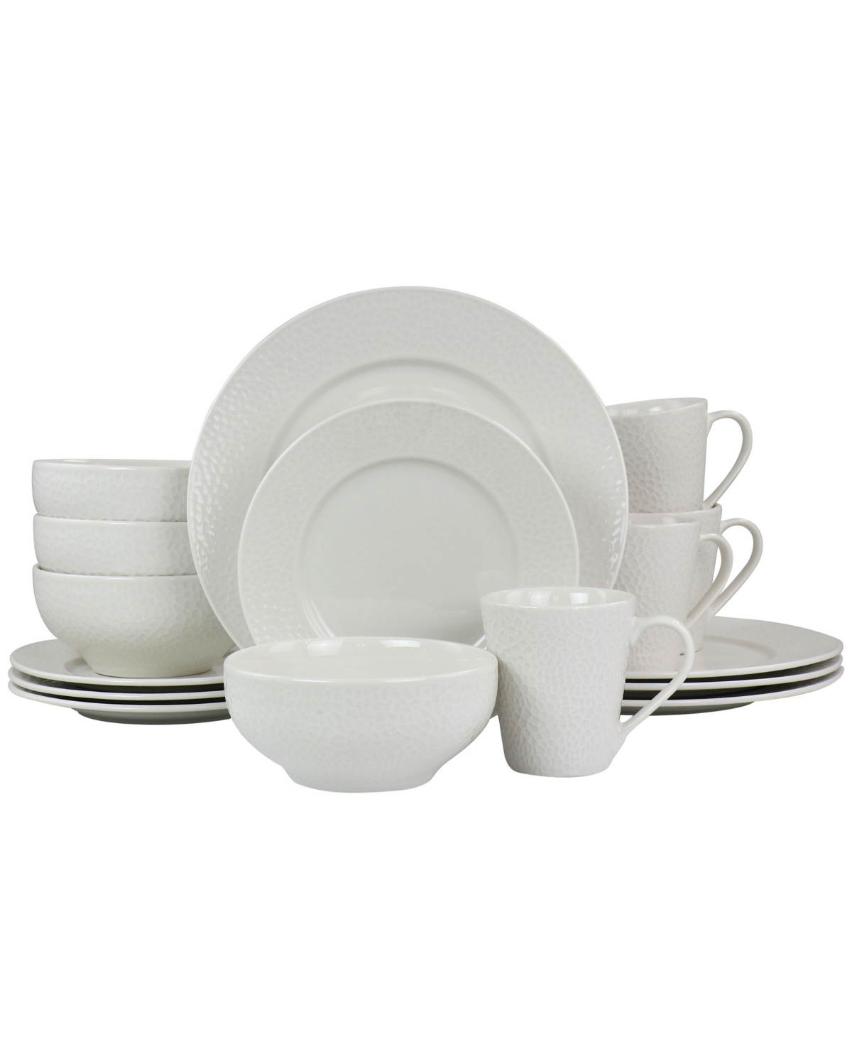 Alexa 16 Piece Porcelain Dinnerware Set, Service for 4 - White