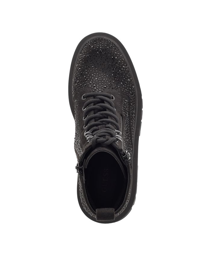 GUESS Women's Ferine Embellished Combat Boots Macy's