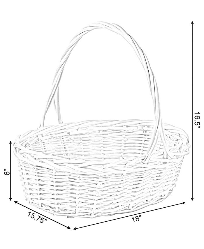 Vintiquewise Oval Shaped Gift Basket Fruit Bowl Bread Serving Tray with