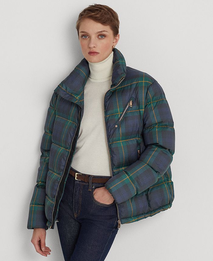 Lauren Ralph Lauren Women's Plaid Quilted Down Coat & Reviews - Jackets &  Blazers - Women - Macy's