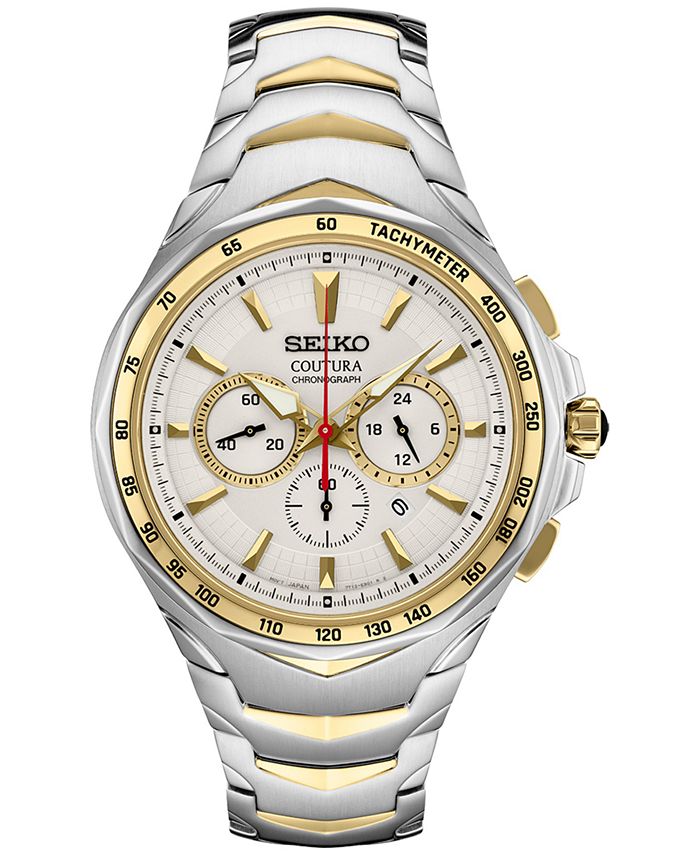 Seiko Men's Chronograph Coutura Two Tone Stainless Steel Bracelet Watch 46mm  & Reviews - All Watches - Jewelry & Watches - Macy's