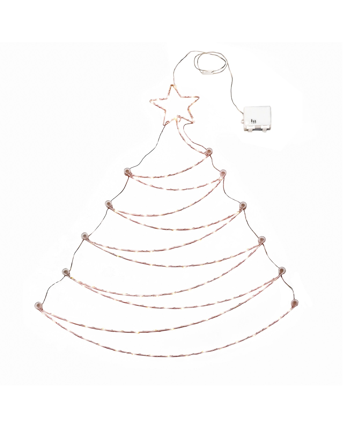 37" Pre-Lit Hanging Metal Wire Tree Decoration - Silver-Tone