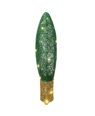 20" Pre-Lit Green Christmas Light Bulb Decoration