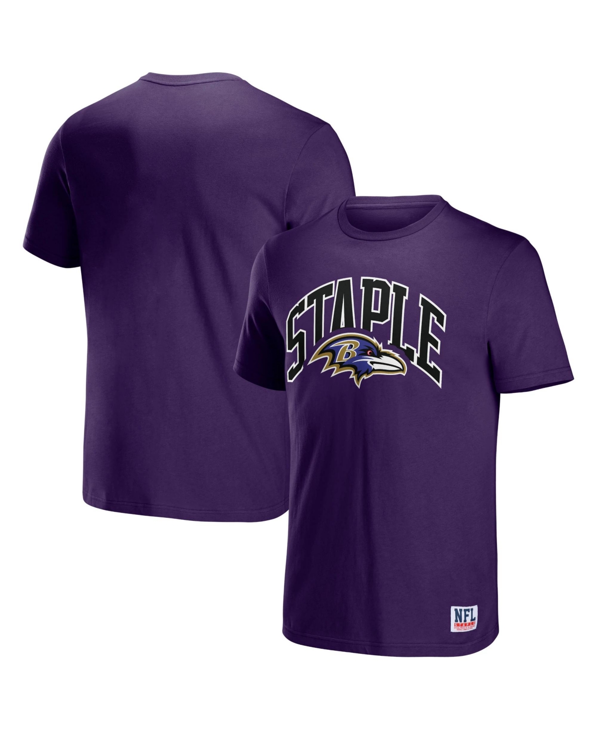 Shop Nfl Properties Men's Nfl X Staple Purple Baltimore Ravens Lockup Logo Short Sleeve T-shirt