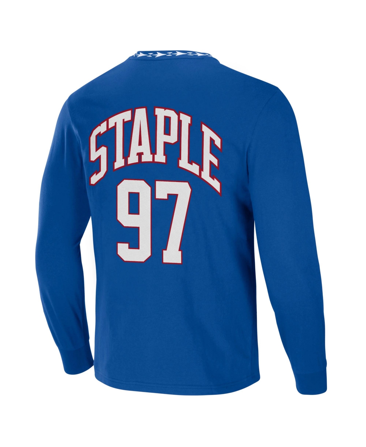 Shop Nfl Properties Men's Nfl X Staple Blue New York Giants Core Long Sleeve Jersey Style T-shirt