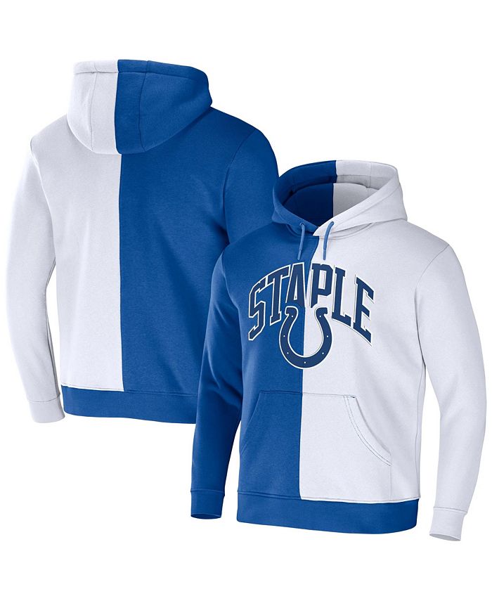 NFL Properties Men's NFL X Staple Blue, White Indianapolis Colts Split Logo Pullover  Hoodie - Macy's