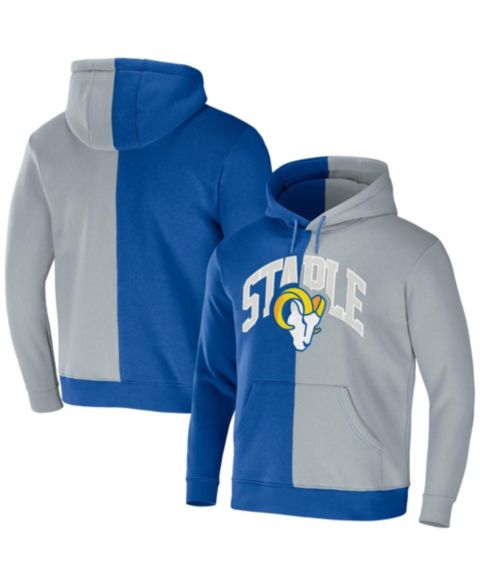 Мужское худи NFL Properties NFL X Staple Royal, Gray Los Angeles Rams Split Logo Pullover