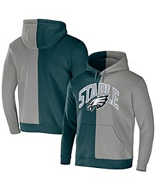 Men's NFL X Staple Green, Gray Philadelphia Eagles Split Logo Pullover Hoodie
