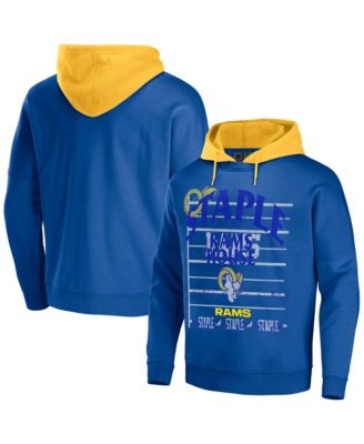 Men's NFL X Staple Navy Los Angeles Rams Oversized Gridiron Vintage-Like Wash Pullover Hoodie