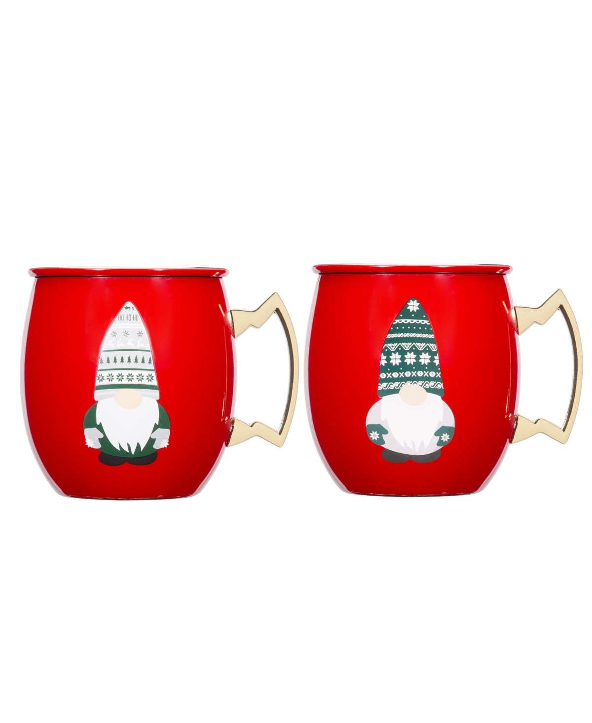 Cambridge Gnome Holiday Moscow Mule Mugs, Set Of 2 In Red